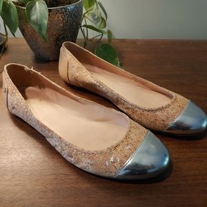 Kate Spade Flats - cork with silver